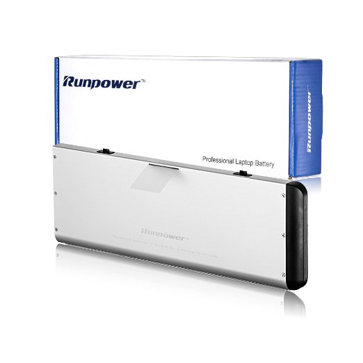 Runpower New Laptop Battery for Apple A1280 A1278 (2008 Version) Macbook 13-Inch Series Aluminum Unibody - 18 Months Warranty [Li-Polymer 6-cell 54Wh/5000mAh]