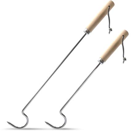 Sorbus Pigtail Barbecue Turners – Great BBQ Hooks & Food Flipper Sticks for Bacon Meat Vegetables Sausage Fish Chicken Steak Ribs and More – Set of 2