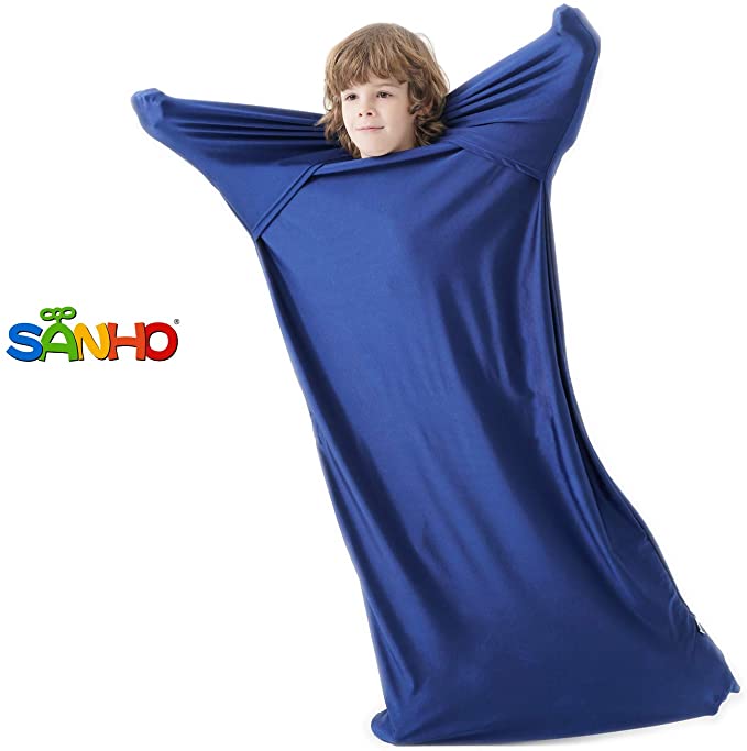 SANHO Premium Sensory Sock Budy Sock, Perfect for Children with Sensory Processing Disorder, Updated Version (Navy, Medium)