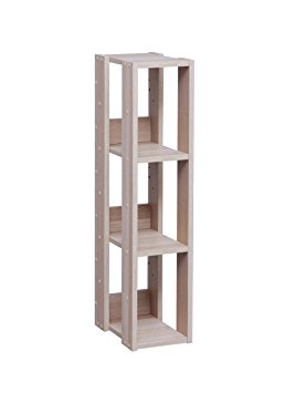 IRIS Mado 3-Shelf Slim Open Wood Shelving Unit, Light Brown