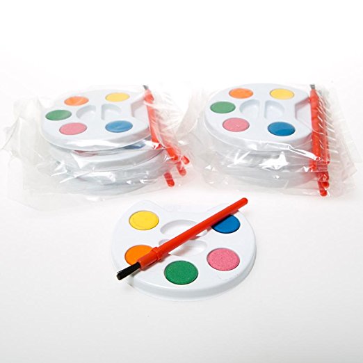 Mini Kids Watercolor Paint Sets with Brush - 12 sets