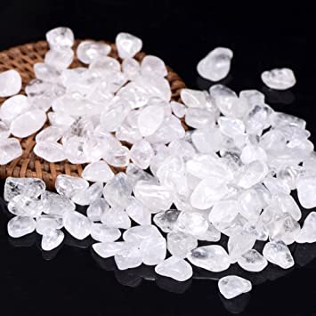 Bingcute 1lb Bulk Tumbled Crystal Quartz Crystals- Small 1/2" Polished Natural Stones for Cabbing Reiki Crystal Healing Wholesale Lot