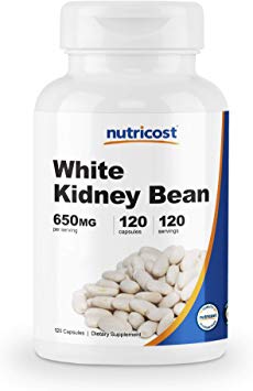 Nutricost White Kidney Beans Capsules 650mg 120 Capsules - Veggie Caps, Gluten Free and Non-GMO