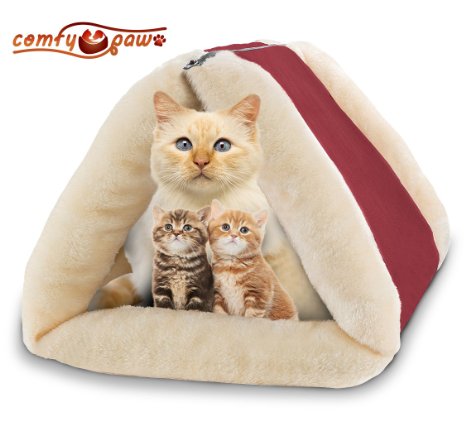 Pet Bed and Mat - Cuddly Self Heated - Washable Comfy House for Kittens, Cats, Dogs & Puppies - Best For Indoor, Outdoor and Traveling - Get The Most Warm Cozy & Comfortable Accessorie for your Animal