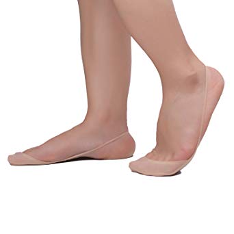 Flammi 4 Pairs Women's Ultra Low Cut Liner Socks with Sling Back No Show Padded Half Socks