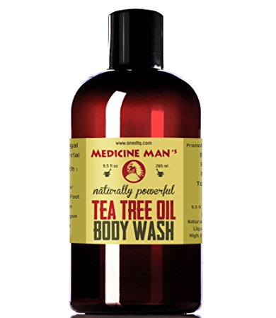 Medicine Man’s Tea Tree Oil Acne Treatment Body and Face Wash - Natural Antibacterial and Antifungal Soap 9 oz - Acne, Fungus, Athlete’s Foot, Jock Itch Cleanser