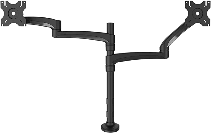 Kanto DM2032 Dual Monitor Desktop Arm Mount for 20" to 32" Monitors, Clamp & Grommet Compatible, Fully Adjustable with Cable Management