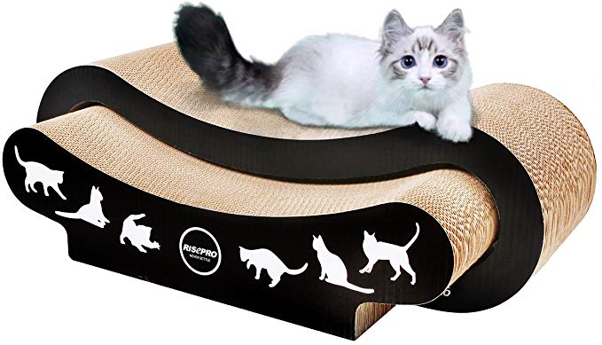 RISEPRO Cat Scratcher, 2-in-1 Cat Scratcher Cardboard, Cat Sofa, Cat Scratching Pad, Cat Furniture, Cat Bed, Cat Scratching Post