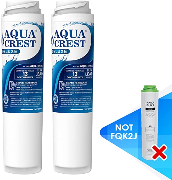AQUACREST FQSVF NSF 401,53&42 Certified to Reduces Lead, Chlorine, Taste & Odor, Cyst, Benzene and More, Compatible with GE FQSVF, GXSV65R (1 Set)