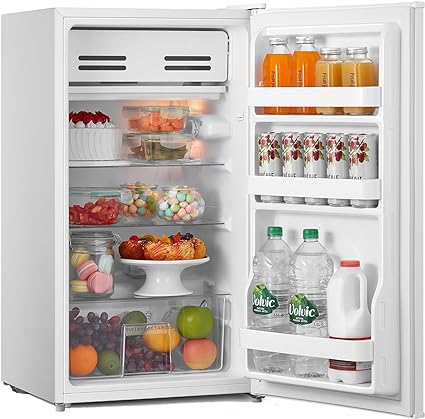 COMFEE' RCD93WH1(E) A Under Counter Fridge, 93L Fridge with Cooler Box, Interior Light, Removable Glass Shelf, Reversible Door Hinge, Adjustable Legs, White