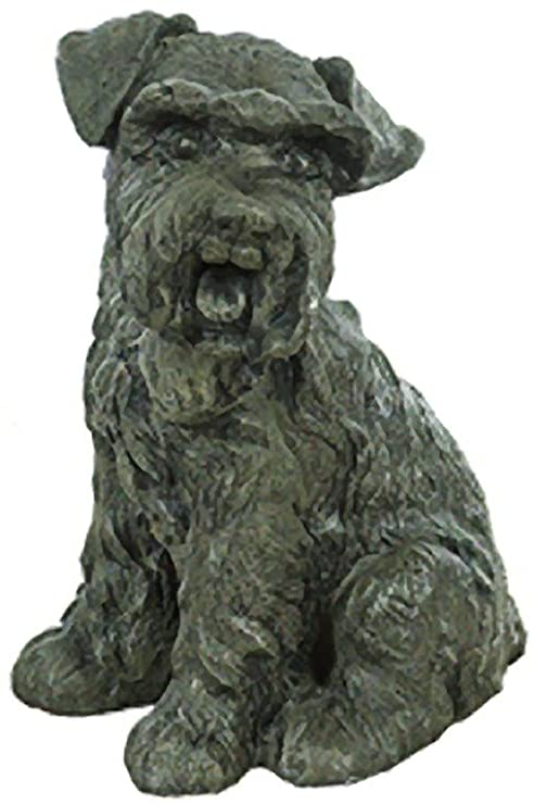 Solid Rock Stoneworks Scottish Terrier Stone Animal Statue 10in Tall Graphite Color