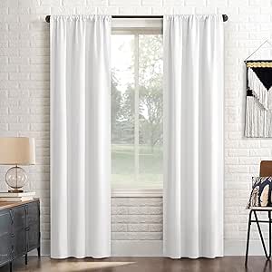 Sun Zero Bergen Theater Grade Extreme 100% Blackout Rod Pocket Curtain Panel, 40" x 96, White