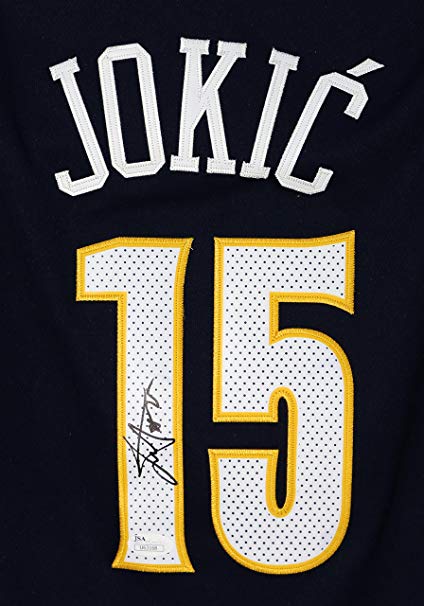 Nikola Jokic Denver Nuggets Signed Autographed Blue #15 Jersey JSA COA
