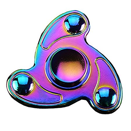 Colorful Spinners Fidget Spinner Metal Material EDC Hand Finger Spinner Toy for High Speed Relieving Stress ADHD, OCD, Anxiety (Rainbow 06)