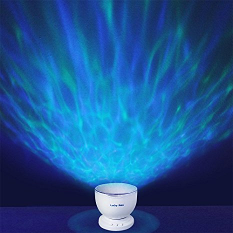 Lucky Rain Ocean Wave Projection Night Light Music Player Projector Home or Party Decorations Gifts Lamp For Living Room