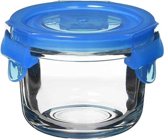 Wean Green Glass Food Storage Containers, Lunch Bowl 12 ounces, Blueberry