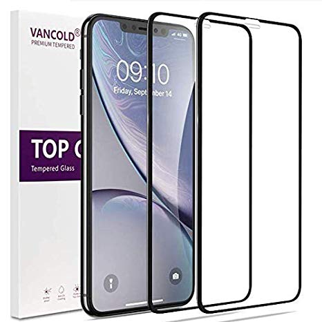 Vancold Screen Protector Designed for iPhone Xr 6.1 inch (2 Pack)(3D Full Coverage), Premium Tempered Glass HD Clear Screen Protector with 2.5D Edge