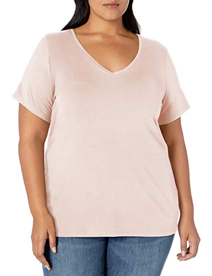 Amazon Essentials Women's Plus Size Short-Sleeve V-Neck T-Shirt