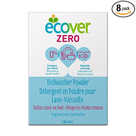 Ecover Zero Dishwasher Soap Powder, 48 Ounce (Pack 8)