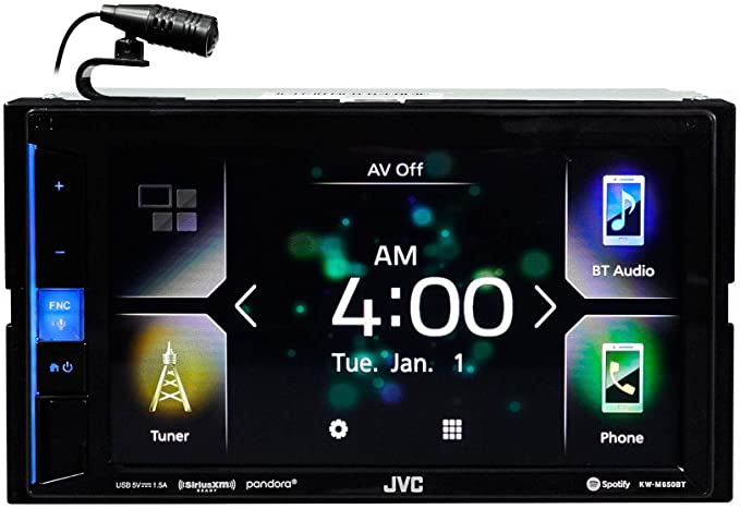 JVC KW-M650BT Digital Media Receiver with Bluetooth, 6.2" Touch Screen & Apple CarPlay Compatible