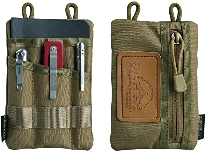 VIPERADE VE1 Pocket Organizer, Tool Pocket Organizer for men, Pocket Organizer Storage EDC Gears, Best Gift to Keep Organized, Hold your Flashlight/Pocket Knife, Tactical pen, Notebook (Tan)