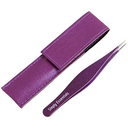 Best Tweezers for Ingrown Hair Includes Purple Case and Ebook Professional Surgical Quality