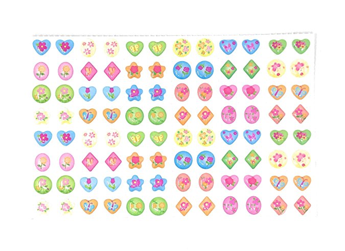 288 Piece Butterfly & More Stick-on Earrings - 288 Earrings - Multiple Colors & Shapes - Girls, Teens