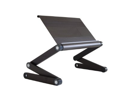 Uncaged Ergonomics - WorkEZ Executive Black Adjustable Ergonomic Laptop and Tablet Stand