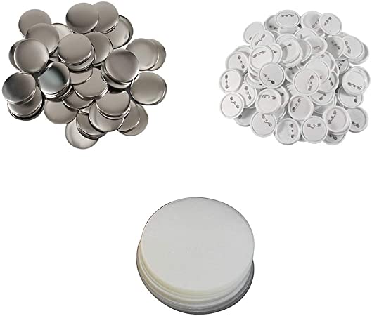 200 Sets 58mm/2.28 inch Pin Back Button Parts for Badge Maker Machine Button Made DIY Crafts and Children's Craft Activities (58mm 2¼ inch) (200 Set)