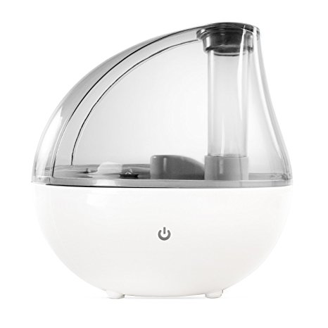 Sol Wellness Cool Mist Humidifier - Ultrasonic Quiet Operation Device - With Night Light And Automatic Shut Off - 1.5 Liter - White/Gray