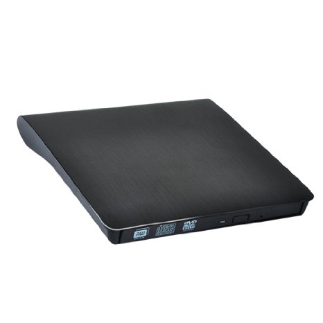 USB 3.0 External Slot DVD Drive VCD CD RW Drive CD Burner Superdrive for Macbook Pro Air iMAC, Win 8 / 10 (Black)