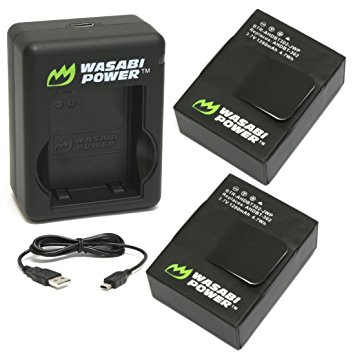 Wasabi Power Battery (2-Pack) and Dual Charger for GoPro Hero3, Hero3  and GoPro AHDBT-201, AHDBT-301, AHDBT-302, AHBBP-301