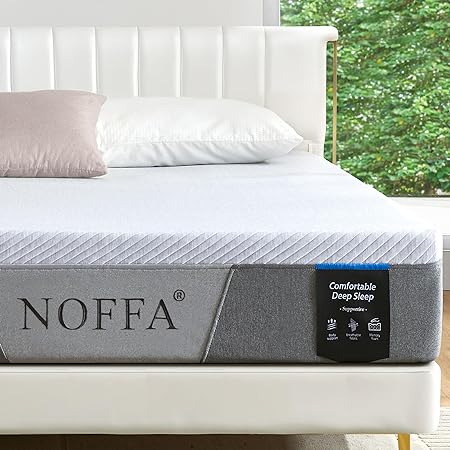 NOFFA Twin Size Mattress, 7 inch Memory Foam Mattress, Gel Memory Foam Mattress with CertiPUR-US Certified, Breathable Bed Mattress, Medium Firm Triple Support Design