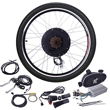 JAXPETY 48V 1000W Electric Bicycle Cycle E Bike 26" Rear Wheel Ebike Hub Motor Conversion Kit Hub Motor Wheel