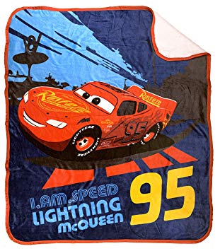 Jay Franco Disney Pixar Cars Lightning McQueen Baby Sherpa Throw Blanket - Measures 50 x 60 inches, Kids Bedding - Fade Resistant Super Soft - (Official Disney Pixar Product)