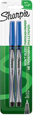 Sharpie Fine Point Pen, 2 count, Blue (1742660)