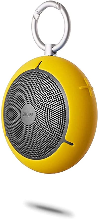 Edifier MP100 Portable Bluetooth Speaker - Wireless Splash/Dust Proof Boombox with microSD Card for Hiking Camping and Outdoors Activities - Yellow