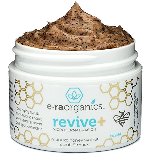Microdermabrasion Face Scrub & Facial Mask in One- Manuka Honey Walnut Natural Face Exfoliator for Dull or Dry Skin, Wrinkles, Blemishes, Acne Scars & More. Exfoliate, Moisturize & Renew Your Skin.