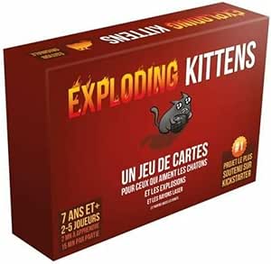 Asmodee - Exploding Kittens Jeu de Base - Jeu d'Ambiance pour Enfants dès 7 ans - Jeu de Société Stratégique et Humoristique - Ne Faites pas Exploser les Châtons -2 à 5 Joueurs - 15 Min - En Français