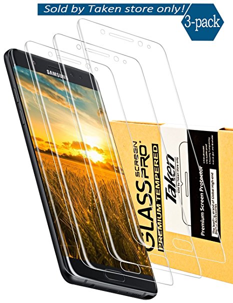 Taken Galaxy Note 7 Screen Protector - [3-Pack] PET HD Ultra Clear Film Anti-Bubble Edge to Edge Screen Protector for Samsung Galaxy Note 7