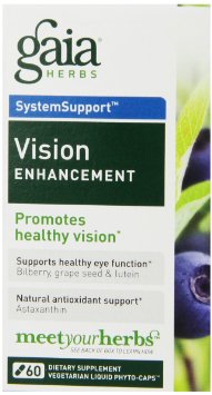 Gaia Herbs Vision Enhancement Liquid Phyto-Capsules, 60 Count