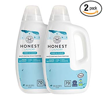 Honest Laundry Detergent, Free & Clear, 70 Fl Oz, Pack 2