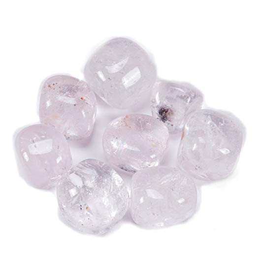 Bingcute Brazilian Tumbled Polished Natural Crystal Quartz Stones 1/2 Ib for Wicca, Reiki, and Energy Crystal Healing (Crystal Quartz)