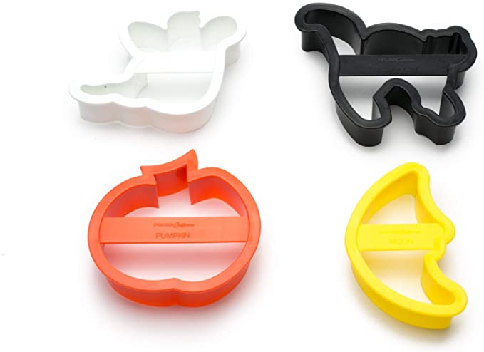 Fox Run Halloween Cookie Cutter Set, 4 Piece, 4 inch, Orange, Black, Yellow, White