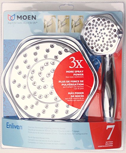 Moen Enliven 9 Inch Rainshower Showerhead with 7 Setting Handheld Shower