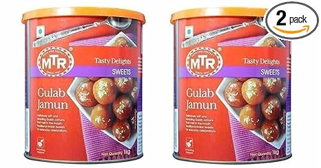 MTR Gulab Jamun Fried Dumplings in Sugar Syrup, 35.27 Ounce (Pack of 2)