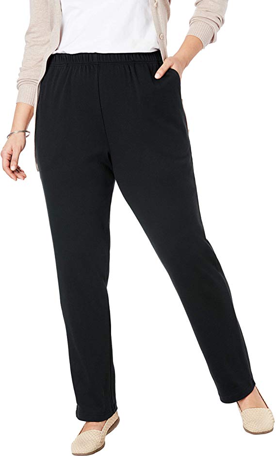 Woman Within Women's Plus Size Petite 7-Day Knit Straight Leg Pant