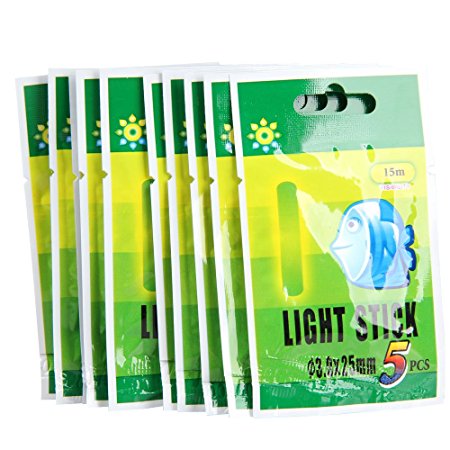 Vktech 50Pcs 25mm/37mm Night Fluorescent Float Lightsticks Glow Sticks for Fishing