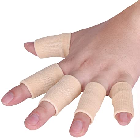 Luniquz Finger Sleeves Brace,Elastic Finger Splint for Joint Support & Compression, Prevent Calluses in Sports & Relieve Pain