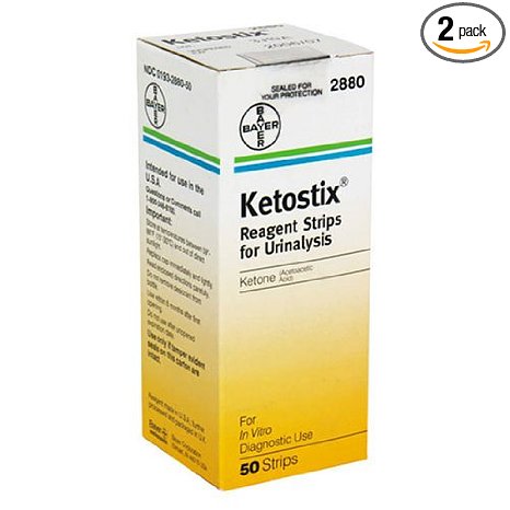Ketostix Reagent Strips for Urinalysis, Ketone Test, 50-Count Boxes (Pack of 2)